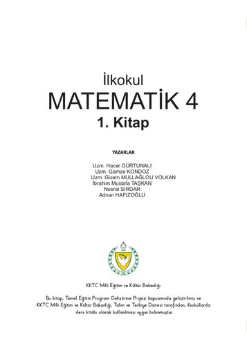 İlkokul Matematik 4. 1. Kitap