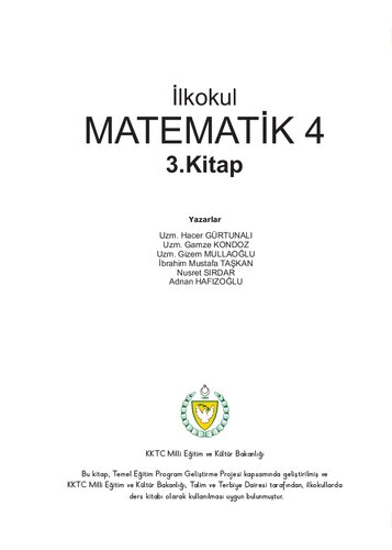 İlkokul Matematik 4. 3. Kitap