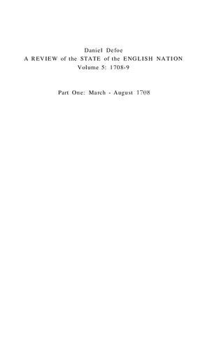 Defoe's Review 1704-13, Volume 5 (1708-9)