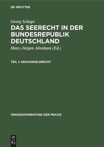 Das Seerecht in der Bundesrepublik Deutschland: Teil 1