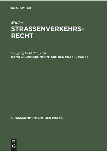 Straßenverkehrsrecht: Band 3