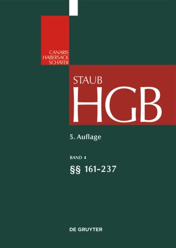 Handelsgesetzbuch: Band 4 §§ 161-237
