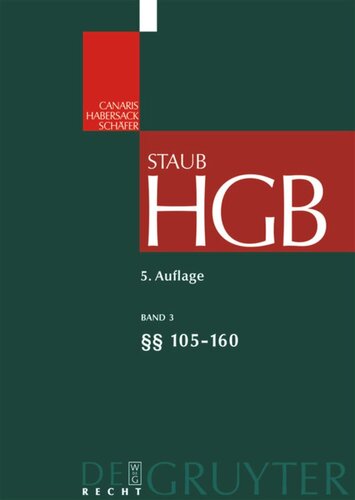 Handelsgesetzbuch: Band 3 §§ 105-160