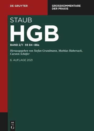 Handelsgesetzbuch: Band 2/1 §§ 84-88a
