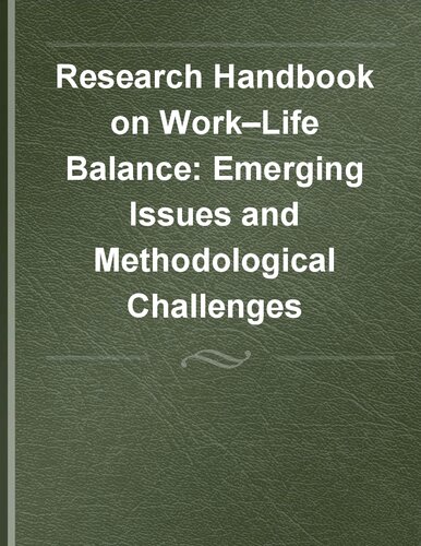 Research Handbook on Work–Life Balance: Emerging Issues and Methodological Challenges
