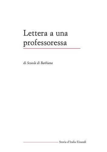 Lettera a una professoressa