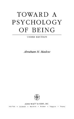 Toward a Psychology of Being