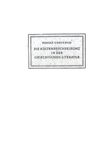 Die Küstenbeschreibung in Der Griechischen Literatur