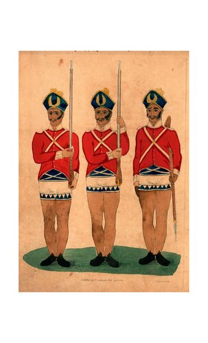 The military costume of India in an exemplification of the manual and platoon exercises of the native troops and the British army in general