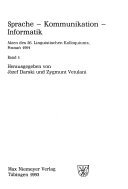 Sprache – Kommunikation – Informatik: Band 1