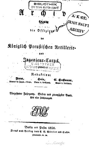 Archiv für die Offiziere der Königlich Preußischen Artillerie- und Ingenieur-Korps