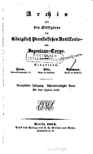 Archiv für die Offiziere der Königlich Preußischen Artillerie- und Ingenieur-Korps