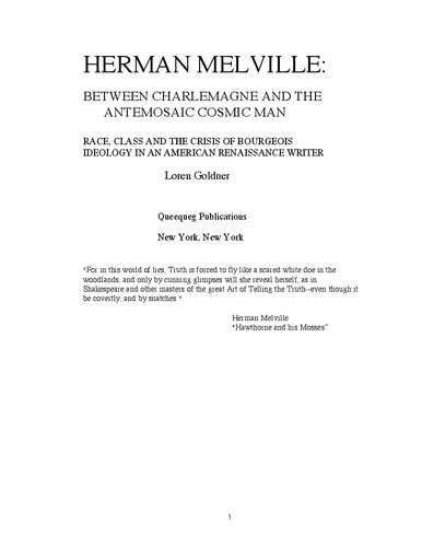 HERMAN MELVILLE: BETWEEN CHARLEMAGNE AND THE ANTEMOSAIC COSMIC MAN