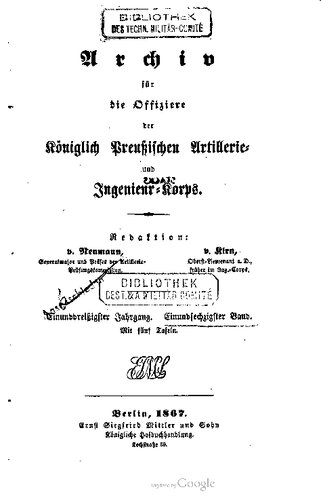 Archiv für die Offiziere der Königlich Preußischen Artillerie- und Ingenieur-Korps