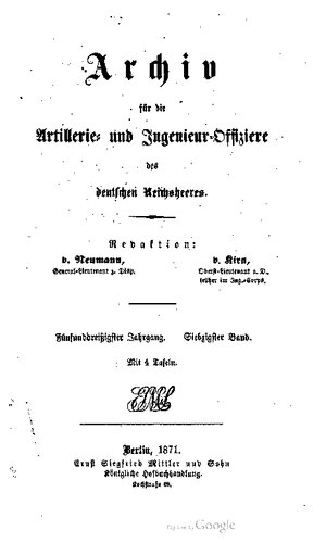Archiv für die Artillerie- und Ingenieur-Offiziere des deutschen Reichsheeres