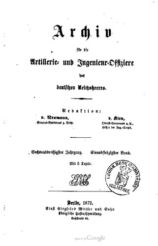 Archiv für die Artillerie- und Ingenieur-Offiziere des deutschen Reichsheeres