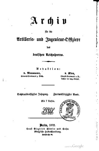 Archiv für die Artillerie- und Ingenieur-Offiziere des deutschen Reichsheeres