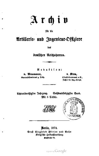 Archiv für die Artillerie- und Ingenieur-Offiziere des deutschen Reichsheeres