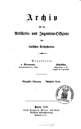 Archiv für die Artillerie- und Ingenieur-Offiziere des deutschen Reichsheeres