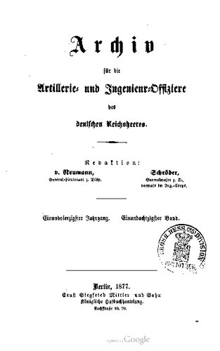 Archiv für die Artillerie- und Ingenieur-Offiziere des deutschen Reichsheeres