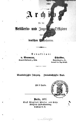 Archiv für die Artillerie- und Ingenieur-Offiziere des deutschen Reichsheeres