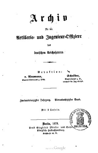 Archiv für die Artillerie- und Ingenieur-Offiziere des deutschen Reichsheeres