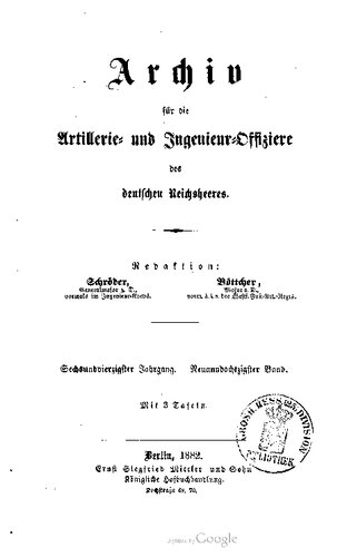 Archiv für die Artillerie- und Ingenieur-Offiziere des deutschen Reichsheeres