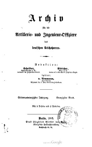 Archiv für die Artillerie- und Ingenieur-Offiziere des deutschen Reichsheeres
