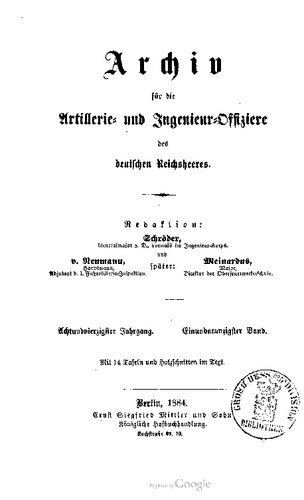 Archiv für die Artillerie- und Ingenieur-Offiziere des deutschen Reichsheeres