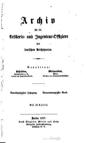 Archiv für die Artillerie- und Ingenieur-Offiziere des deutschen Reichsheeres