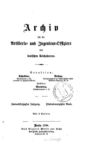 Archiv für die Artillerie- und Ingenieur-Offiziere des deutschen Reichsheeres