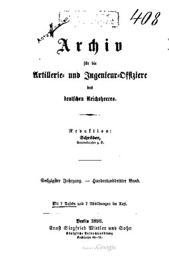 Archiv für die Artillerie- und Ingenieur-Offiziere des deutschen Reichsheeres