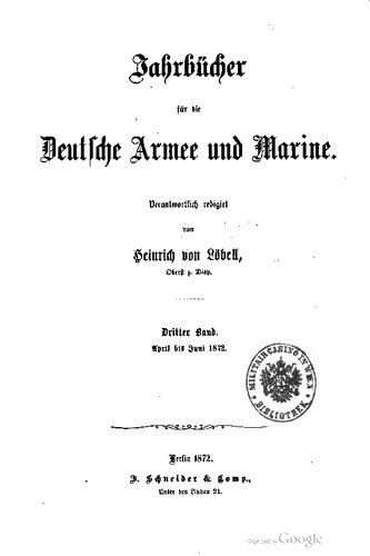 Jahrbücher für die Deutsche Armee und Marine / April bis Juni 1872