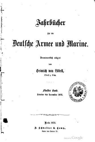 Jahrbücher für die Deutsche Armee und Marine / Oktober bis Dezember 1872