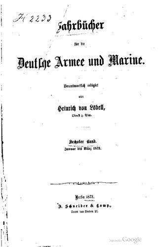 Jahrbücher für die Deutsche Armee und Marine / Januar bis März 1873