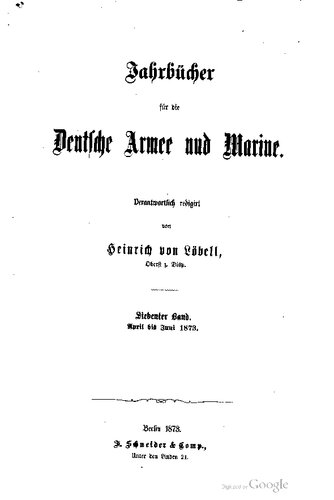 Jahrbücher für die Deutsche Armee und Marine / April bis Juni 1873