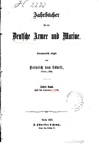 Jahrbücher für die Deutsche Armee und Marine / Juli bis September 1873