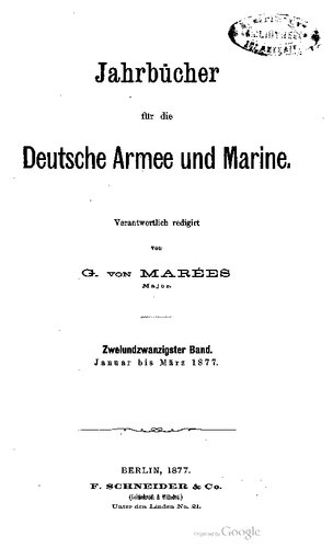 Jahrbücher für die Deutsche Armee und Marine / Januar bis März 1877