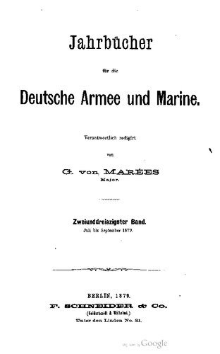 Jahrbücher für die Deutsche Armee und Marine / Juli bis September 1879