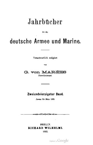 Jahrbücher für die Deutsche Armee und Marine / Januar bis März 1882