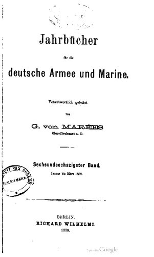 Jahrbücher für die Deutsche Armee und Marine / Januar bis März 1888