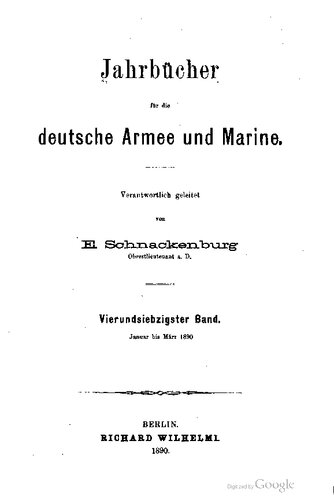 Jahrbücher für die Deutsche Armee und Marine / Januar bis März 1890