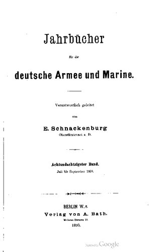 Jahrbücher für die Deutsche Armee und Marine / Juli bis September 1893
