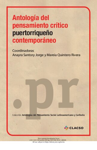 Antología del pensamiento crítico puertorriqueño contemporáneo