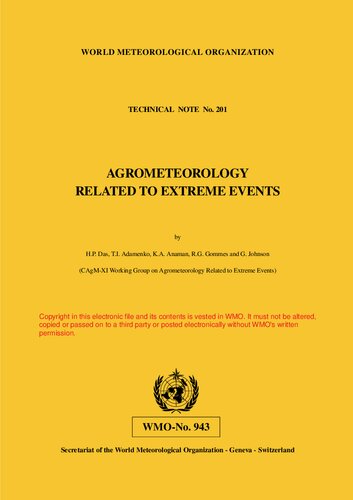 Agrometeorology Related to Extreme Events