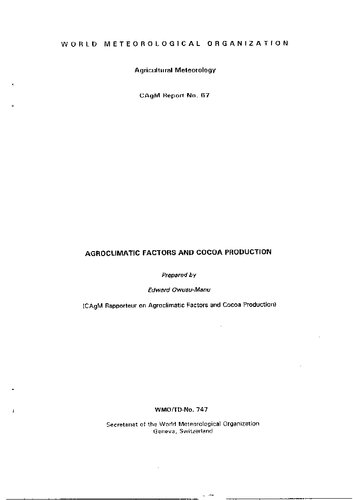 Agroclimatic Factors and Cocoa Production