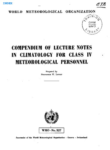 Compendium of Lecture Notes in Climatology for Class IV Meteorological Personnel