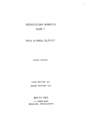 Topics in General Relativity