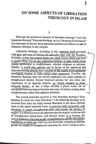 On Some Aspects of Liberation Theology