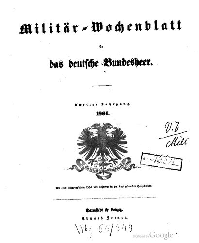 Militär-Wochenblatt für das deutsche Bundesheer